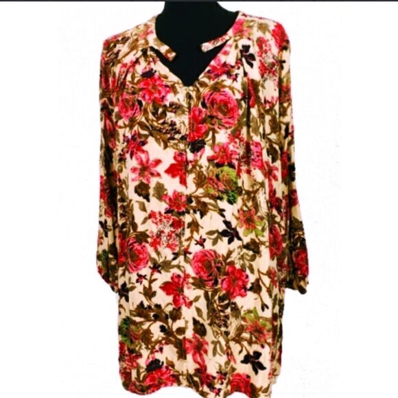 Women's Tassels & Lace Blouse Size L GUC - Picture 1 of 8